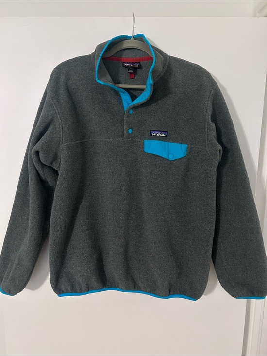 Patagonia Jackets & Blazers - Patagonia Synchilla Fleece Pullover in Gray with Teal and Red Accents